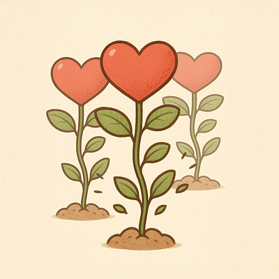 Trois cœurs récoltés